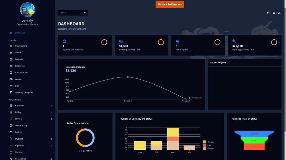 Acctaly screenshot